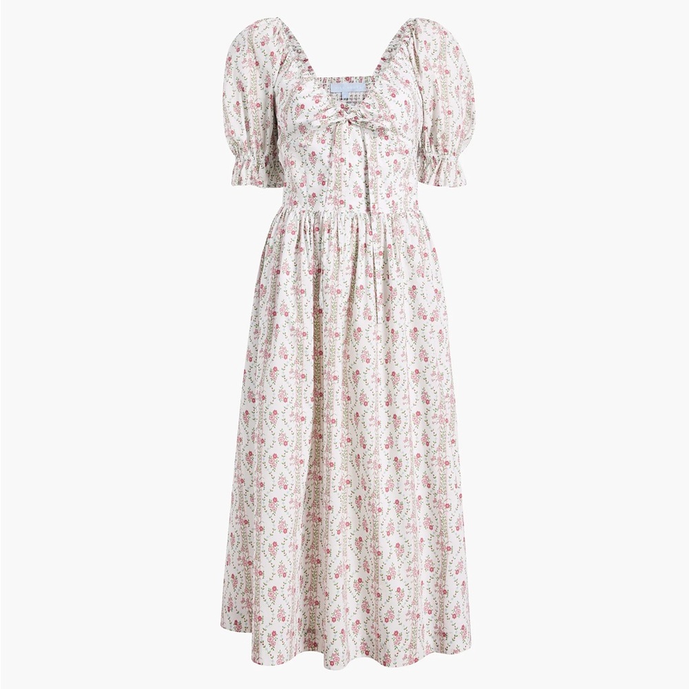NWT❣️Hill House The Ophelia Dress - Pink Vine Stripe Cotton / XS